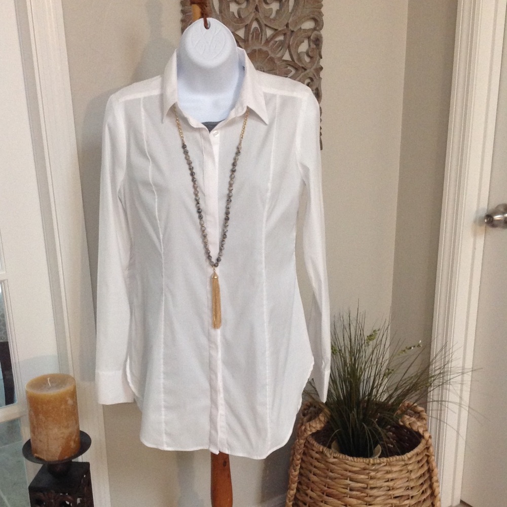 WHBM White Button Down Shirt NWOT